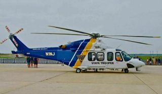 Agustawestland Aw 139 Jersey State Police Wood Desktop Helicopter Model