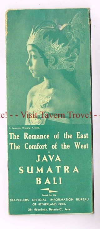 Rare Early Java Sumatra Bali Travel Guide Brochure
