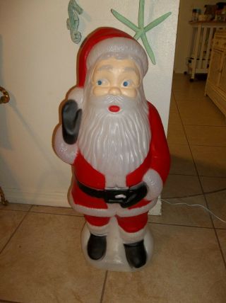 Vintage 33 " Plastic Santa Claus Outdoor Lighted Glow Blow Mold Decor Tpi Yard