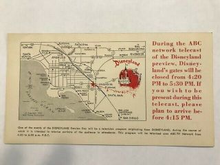 1955 Invitational Press Ticket to the Dedication of Disneyland 2