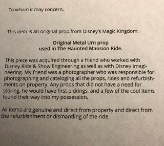 RARE Walt Disney Magic Kingdom park HAUNTED MANSION urn prop 6