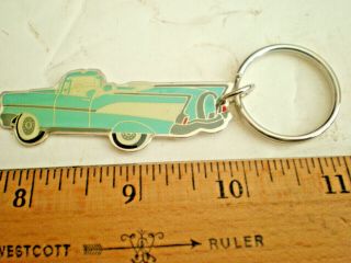 Nos Old School 1957 Chevy Convertible W Continental Kit Key Chain - And White