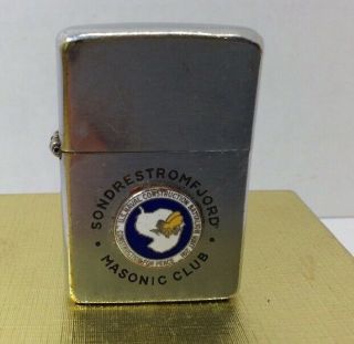 Sondre Strromfjord Masonic Club,  Greenland Zippo Lighter,  1950s North Pole