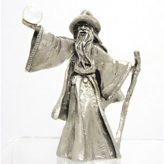 Gallo 1986 Standing Wizard With Cape Staff And Crystal Ball Fantasy Magic Merlin