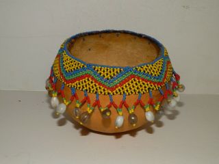 Vintage Gourd Decorated With Multi Color Beads Pakistan