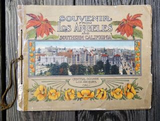 Rare 1900s Souvenir Book From Los Angeles & Southern California 30 Color Pics