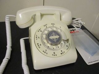 Vintage White Western Electric Rotary Dial Desk Phone Bell System 1957