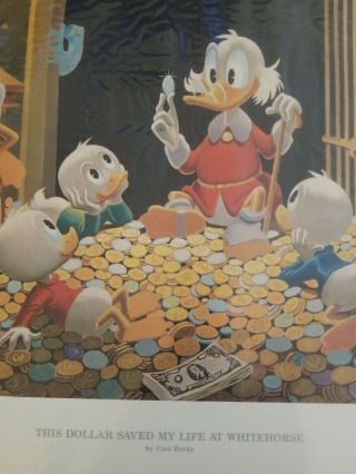Signed Carl Barks “THIS DOLLAR SAVED MY LIFE AT WHITEHORSE” 103/345 AR 8