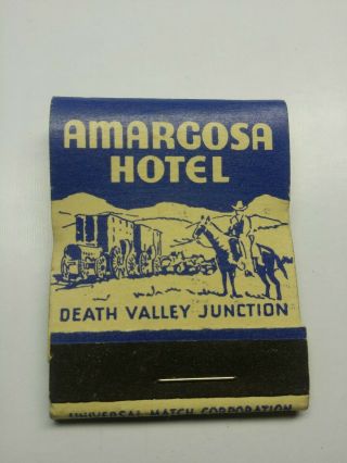Amargosa Hotel Matchbook Vintage Amargosa Hotel Matchbook Death Valley Matchbook