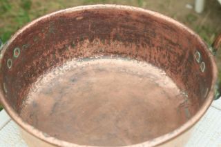 Antique French Copper Jam Confiture Preserve Pan 3kg/6.  6lbs D40cm/15.  7inch 5
