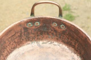 Antique French Copper Jam Confiture Preserve Pan 3kg/6.  6lbs D40cm/15.  7inch 6