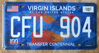 Us Virgin Islands - St Croix - Caribbean Island License Plate Cfu 904