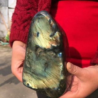 6.  1lb Rainbow Natural Labradorite Crystal Rough Rock Polished Madagascar Ee41