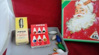 Vintage Christmas Card Box With Pifco Replacement Lights And Flasher Unit