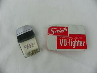 Vintage Scripto Windguard Vu - Lighter Lighter England Advertising