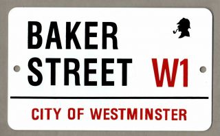 Baker Street W1 City Of Westminster Heavy Metal Sign 8.  5 " London Sherlock Holmes
