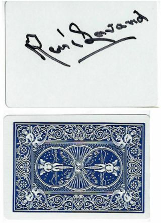 Rene Lavand Autographed Blank Card - Blue Back - From Ray Goulet - V.  Fine - Pc