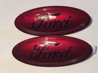 2018 - 2019 Ford F - 150 Ecoboost Fx4 Ruby Red & Black Logo,  Set,  Front & Rear