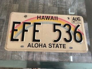 Vintage License Plate Hawaii Hi License Plate Aloha State 1996 -