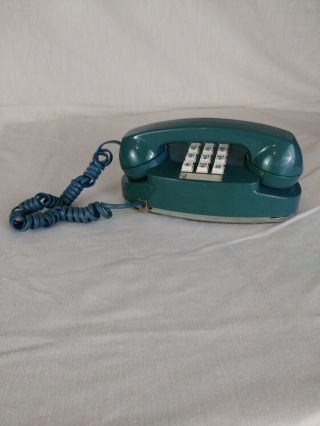 Vintage Western Electric Bell System Princess Push Button Teal Phone B4