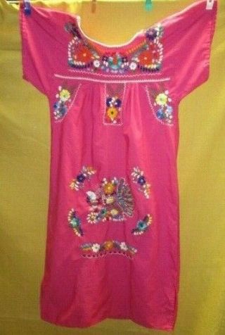 Mayan Peasant Dress From Yucatan With Fantastic Embroidery