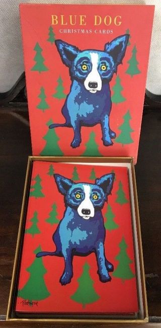 15 George Rodrigue Blue Dog Christmas Cards & Book,  Ornament - 2000 3