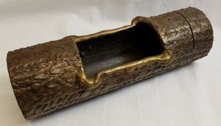 Cast Iron Cigar Cutter Match Holder Ashtray Smoking Set Antique Tabletop Logs 7