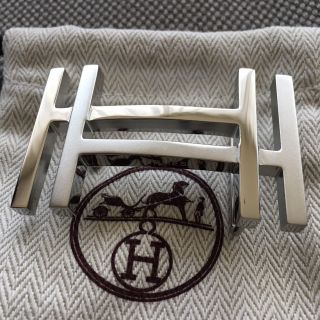 Auth Hermès Belt Buckle 32mm H Silver Au Carre No Strap Herme