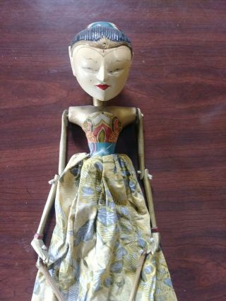 Vintage Indonesian Wood Rod Stick Wayang Golek Puppet Doll Marionette 4