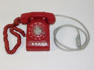 Vtg Western Electric 565hk Multi Line 6 Button Red Phone Rotary Dial Telephone