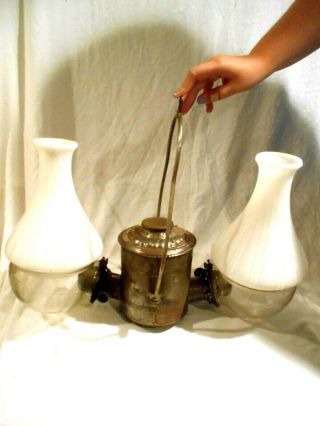 Vintage Angle Lamp Co Ny Hanging Double Burner Lamp - 100 Complete,