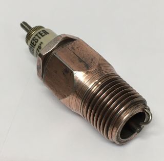 Very Rare Vintage WINCHESTER Spark Plug 1/2” Copper Plated Hardware Model T Ford 5