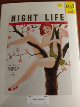 Vintage Night Life Stories Pin Up Girl Illustration