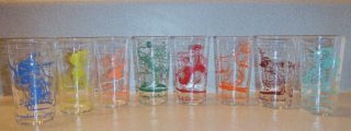 8 Drinking Glasses Caricatures - Al Capp 1949 Federal Glass - Lil Abner,  7