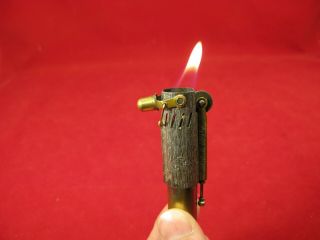 antique WWI IMCO JFA Extra brass & silver trench lighter complete 2