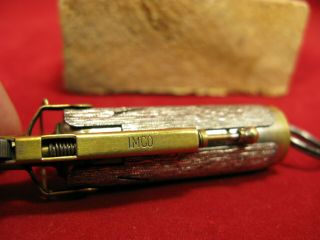 antique WWI IMCO JFA Extra brass & silver trench lighter complete 7