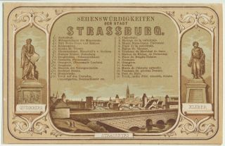 Pamphlet - Hotel D ' Angleterre in Strasbourg w City Map c1880s 2