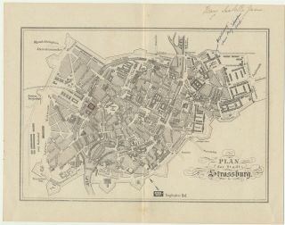 Pamphlet - Hotel D ' Angleterre in Strasbourg w City Map c1880s 3