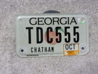 Georgia 2015 Motorcycle License Plate Tdc 555