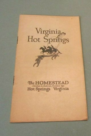 1925 The Homestead Hotel Travel Brochure Hot Springs Virginia A Golfer 