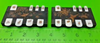 Antique Victorian Old Card Games Whist Bezique Markers Japanese Lacquer Insects