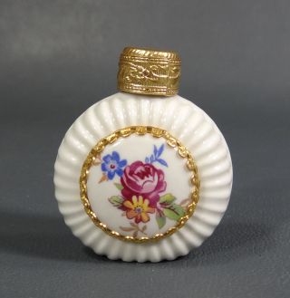 Art Deco German Austrian Bohemian Painted Porcelain Perfume Scent Bottle Flask