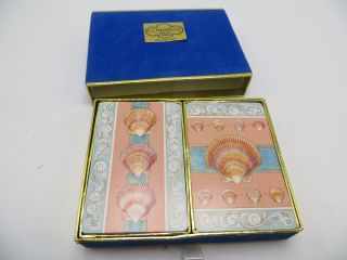 Congress Cel - U - Tone Double Deck Playing Cards - Sea Shells - Made In Spain