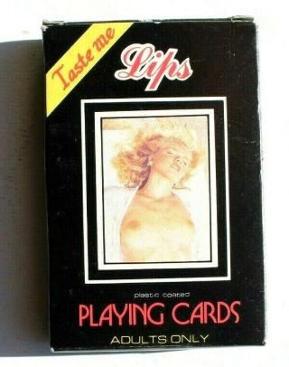 Vtg 1980s Lips Girls Erotica Nude Bush Playing Cards Adult Only Full Deck - Nos