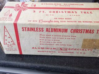 Vintage 1950s Aluminum Christmas Tree - 3 Foot - 32 Branches - Made In U.  S.  A.