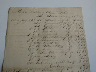 1824 Knox County Ohio Account Document for Luther Bateman from Pennanan & Co 2