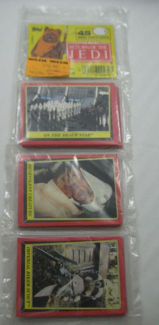 Vintage 1983 Star Wars Return Of The Jedi Topps Trading Cards Rack Pack