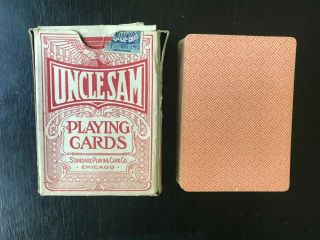 Rare Vintage Force Deck - Uncle Sam / Standard Playing Card Co.  - 1894 Tax Stamp