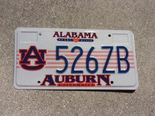 Alabama Auburn University License Plate 526zb