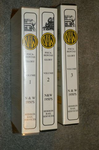 Train VHS: N&W Steam in the 1950 ' s Pocahontas Glory Vol 1,  2,  3 Herron Rail Video 4
